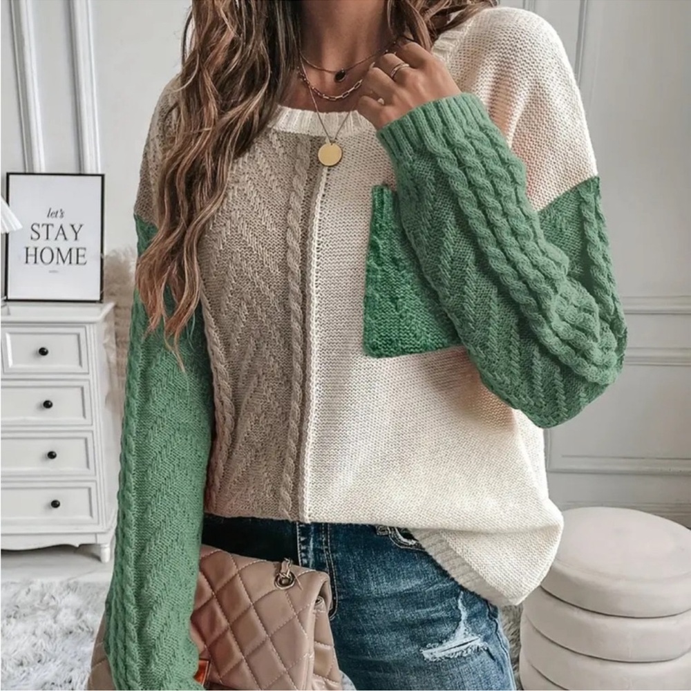 Colorblock Crew Neck Sweater - Picture 5 of 10